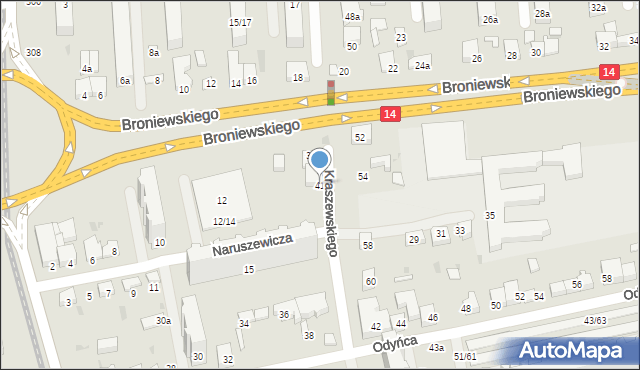 Łódź, Kraszewskiego Józefa Ignacego, 41, mapa Łodzi