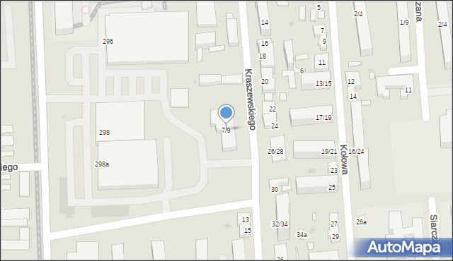 Łódź, Kraszewskiego Józefa Ignacego, 7/9, mapa Łodzi