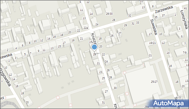 Łódź, Krucza, 19, mapa Łodzi
