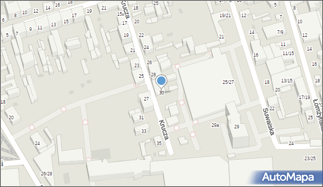 Łódź, Krucza, 30, mapa Łodzi