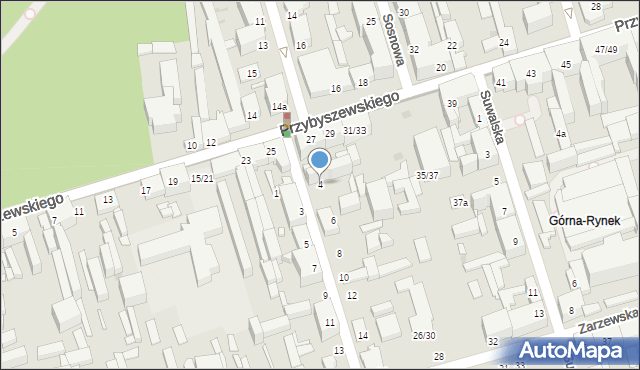 Łódź, Krucza, 4, mapa Łodzi