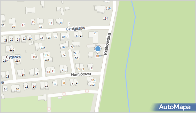 Łódź, Krakowska, 108, mapa Łodzi