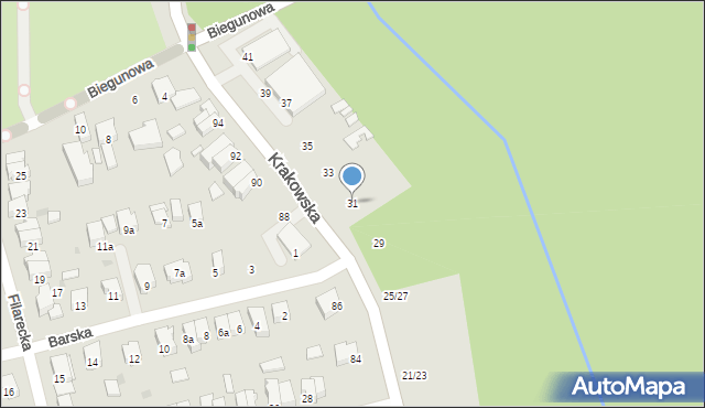 Łódź, Krakowska, 31, mapa Łodzi