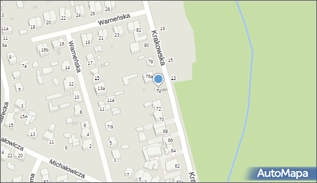 Łódź, Krakowska, 74, mapa Łodzi
