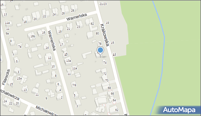 Łódź, Krakowska, 76, mapa Łodzi