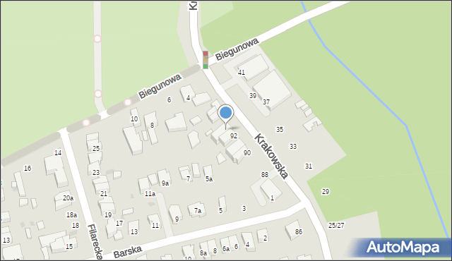 Łódź, Krakowska, 92a, mapa Łodzi