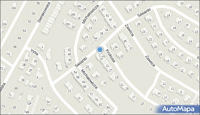 Łomianki, Krokusa, 39, mapa Łomianki