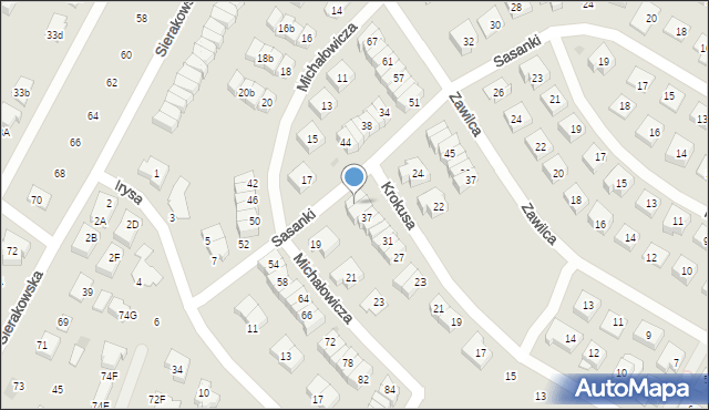 Łomianki, Krokusa, 41, mapa Łomianki