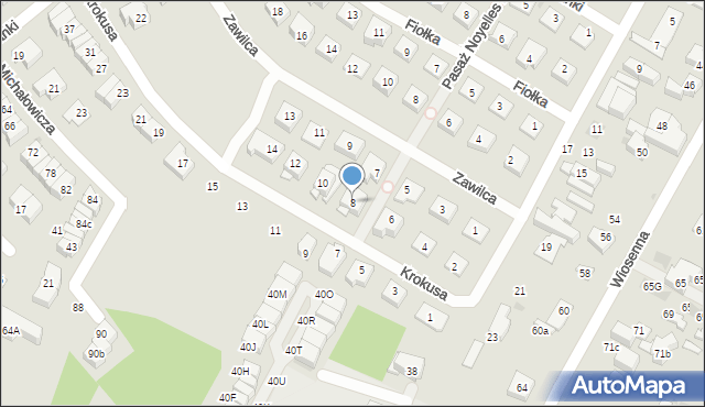 Łomianki, Krokusa, 8, mapa Łomianki