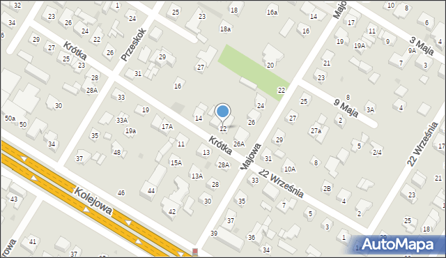 Łomianki, Krótka, 12, mapa Łomianki