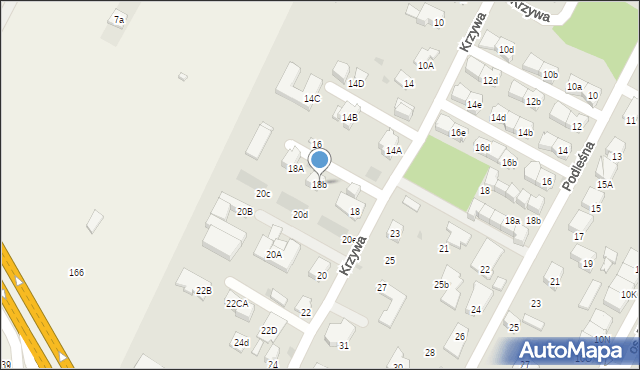 Łomianki, Krzywa, 18b, mapa Łomianki