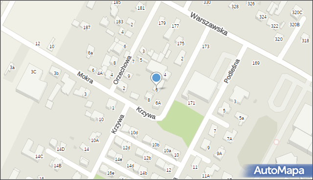 Łomianki, Krzywa, 6, mapa Łomianki