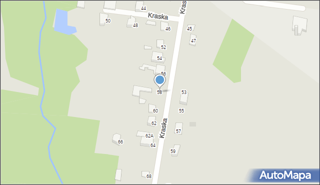 Łomża, Kraska, 58, mapa Łomży