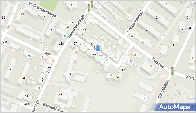 Łowicz, Krakowska, 12, mapa Łowicza