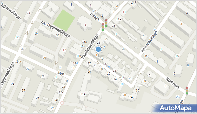 Łowicz, Krakowska, 5, mapa Łowicza