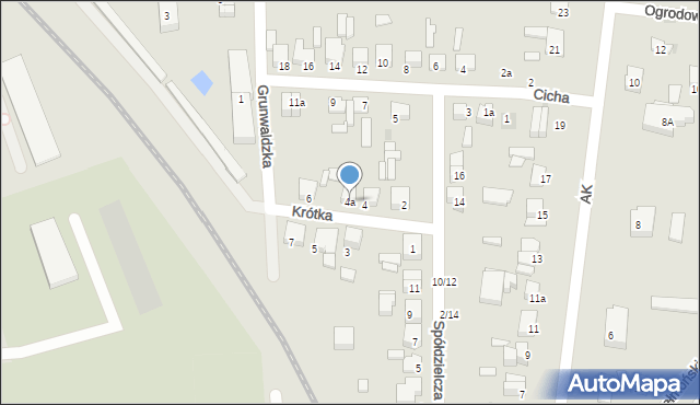 Łowicz, Krótka, 4a, mapa Łowicza