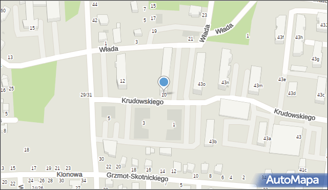 Łowicz, Krudowskiego Mariana, płk., 10, mapa Łowicza