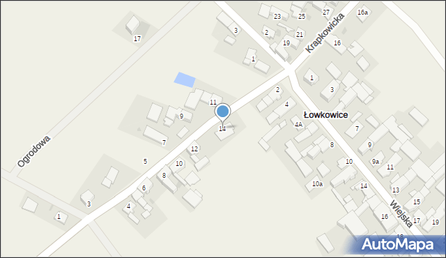 Łowkowice, Krapkowicka, 14, mapa Łowkowice