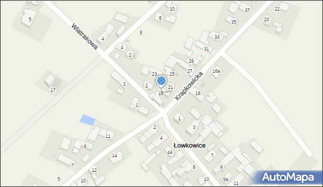 Łowkowice, Krapkowicka, 19, mapa Łowkowice