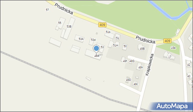 Łowkowice, Krapkowicka, 49A, mapa Łowkowice