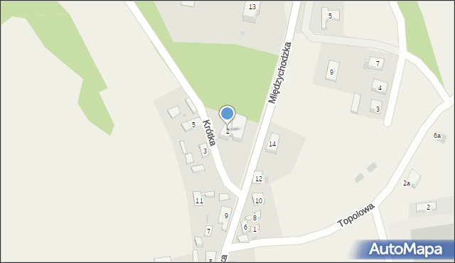 Łowyń, Krótka, 2, mapa Łowyń