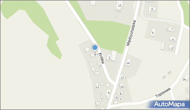 Łowyń, Krótka, 5, mapa Łowyń