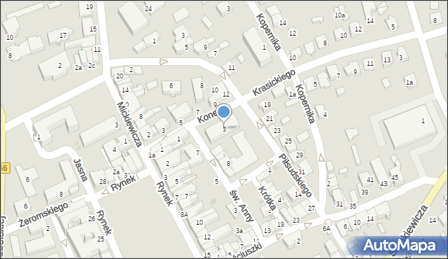 Lubaczów, Krasickiego Ignacego, bp., 3, mapa Lubaczów