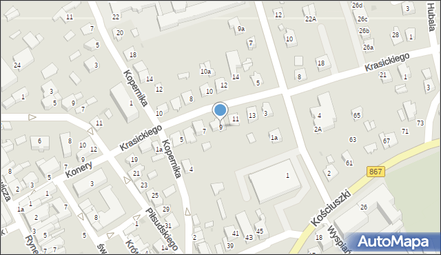 Lubaczów, Krasickiego Ignacego, bp., 9, mapa Lubaczów