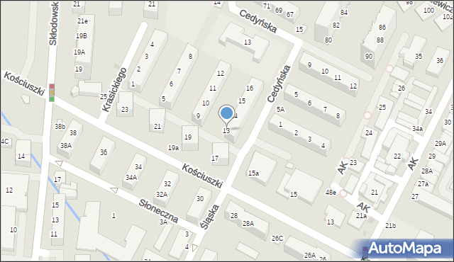 Lubin, Krasickiego Ignacego, bp., 13, mapa Lubin