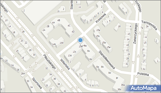 Lubin, Kresowa, 13a, mapa Lubin