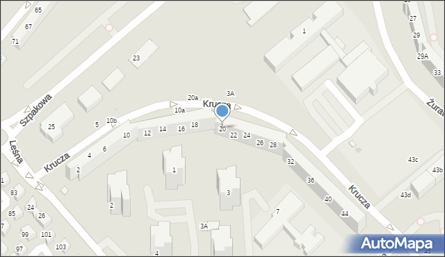 Lubin, Krucza, 20, mapa Lubin