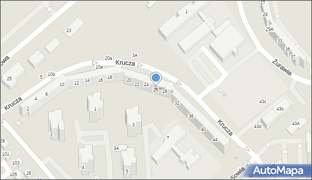 Lubin, Krucza, 26, mapa Lubin