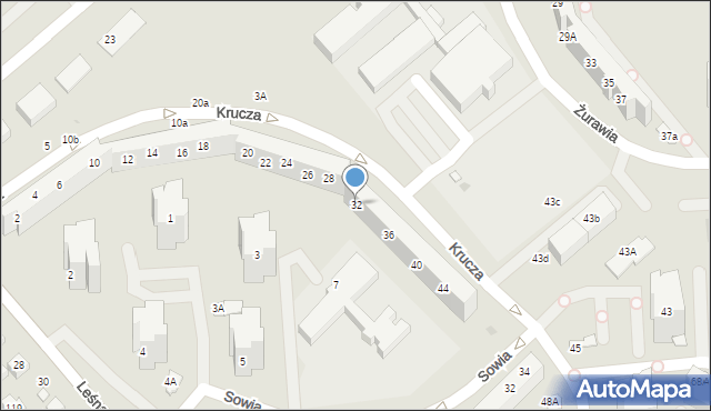 Lubin, Krucza, 32, mapa Lubin