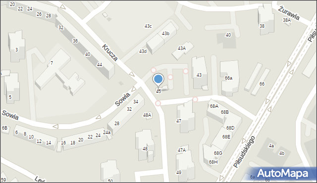 Lubin, Krucza, 45, mapa Lubin