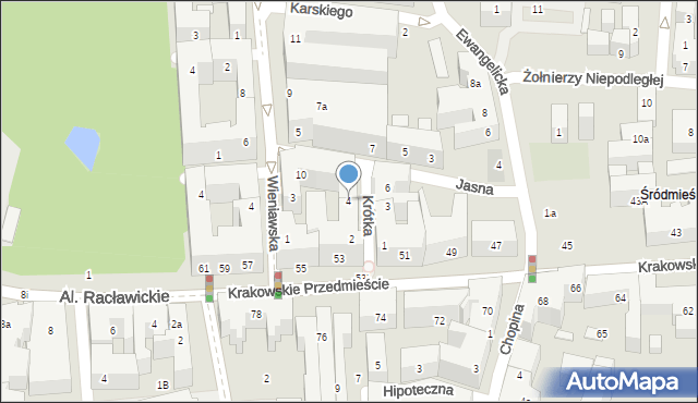 Lublin, Krótka, 4, mapa Lublina