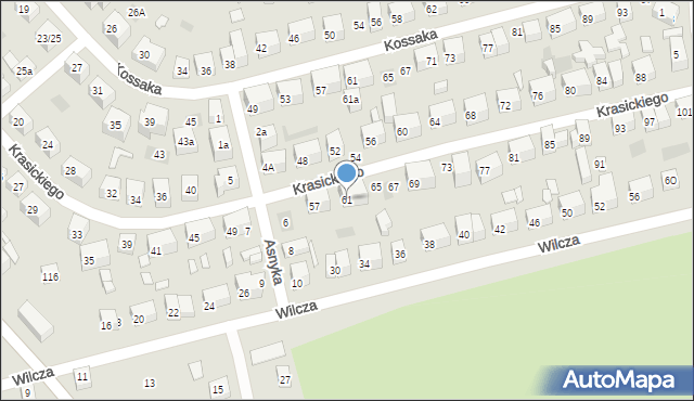 Lublin, Krasickiego Ignacego, bp., 61, mapa Lublina