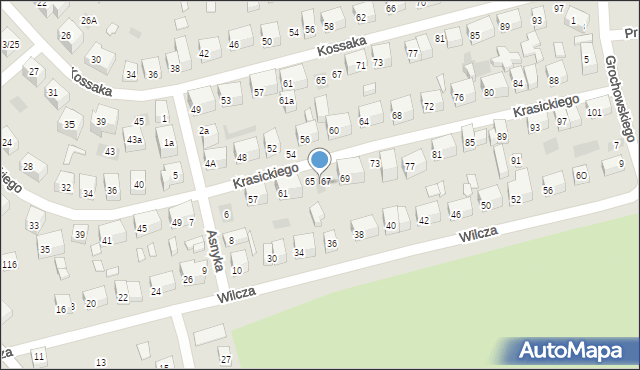 Lublin, Krasickiego Ignacego, bp., 65-67, mapa Lublina