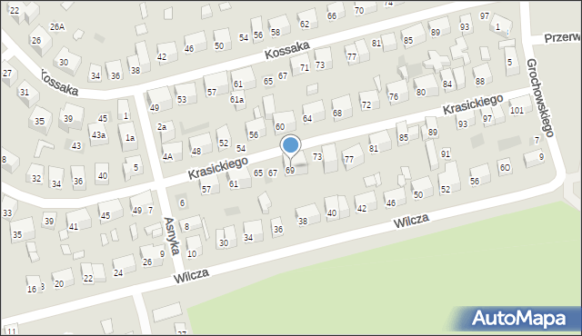 Lublin, Krasickiego Ignacego, bp., 69, mapa Lublina