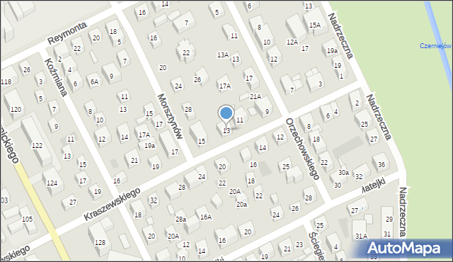 Lublin, Kraszewskiego Józefa Ignacego, 13, mapa Lublina