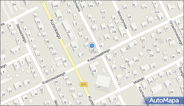 Lublin, Kraszewskiego Józefa Ignacego, 25, mapa Lublina