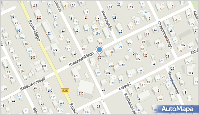 Lublin, Kraszewskiego Józefa Ignacego, 32, mapa Lublina