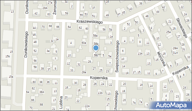 Lublin, Kraszewskiego Józefa Ignacego, 58c, mapa Lublina