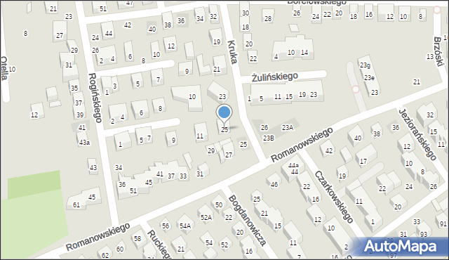 Lublin, Kruka Michała, gen., 25, mapa Lublina
