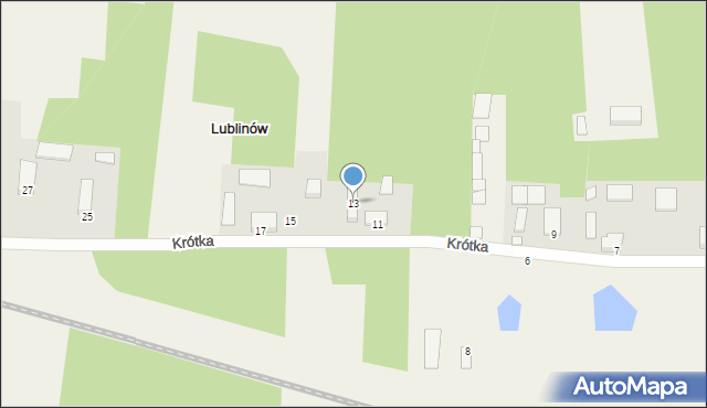 Lublinów, Krótka, 13, mapa Lublinów