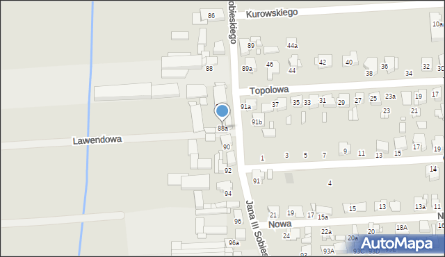 Luboń, Króla Jana III Sobieskiego, 88a, mapa Luboń