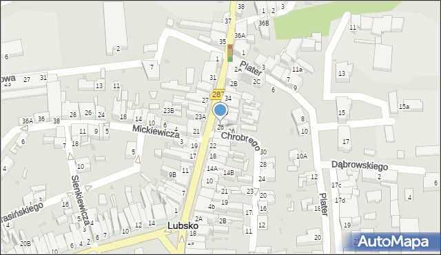 Lubsko, Krakowskie Przedmieście, 26, mapa Lubsko