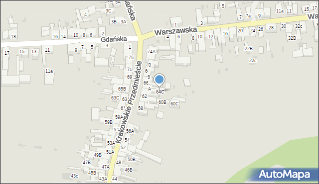 Lubsko, Krakowskie Przedmieście, 64C, mapa Lubsko