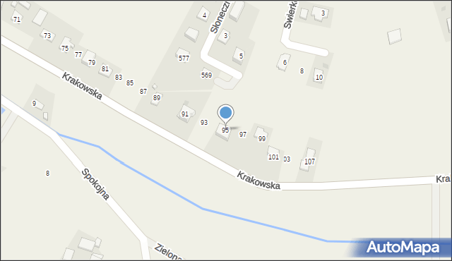 Łuczyce, Krakowska, 95, mapa Łuczyce