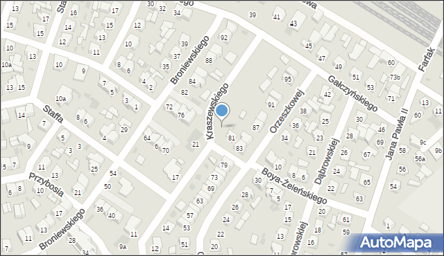 Łuków, Kraszewskiego Józefa Ignacego, 44, mapa Łuków