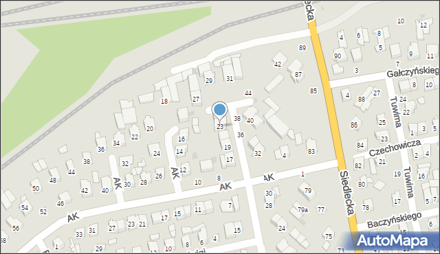 Łuków, Króla Kazimierza Wielkiego, 23, mapa Łuków